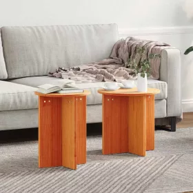 Dohányzóasztal 2 pcs Viaszbarna 41.5 x 41.5 x 41 cm