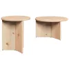 Dohányzóasztal 2 pcs Természetes 49 x 49 x 28 cm Tömör fenyőfa