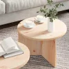 Dohányzóasztal 2 pcs Természetes 49 x 49 x 28 cm Tömör fenyőfa