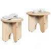 Dohányzóasztal 2 pcs Természetes 39.5 x 39.5 x 30 cm