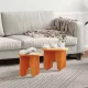 Dohányzóasztal 2 pcs Viaszbarna 39.5 x 39.5 x 30 cm