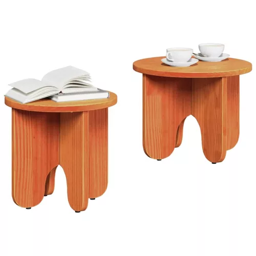 Dohányzóasztal 2 pcs Viaszbarna 39.5 x 39.5 x 30 cm