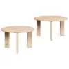 Dohányzóasztal 2 pcs Természetes 47.5 x 47.5 x 27 cm