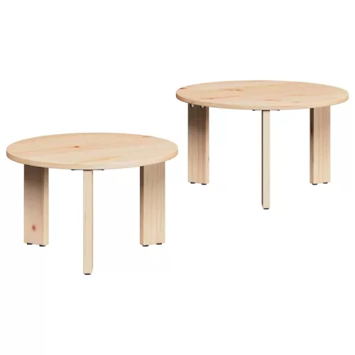 Dohányzóasztal 2 pcs Természetes 47.5 x 47.5 x 27 cm
