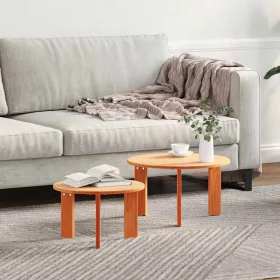 Dohányzóasztal 2 pcs Viaszbarna 47.5 x 47.5 x 27 cm