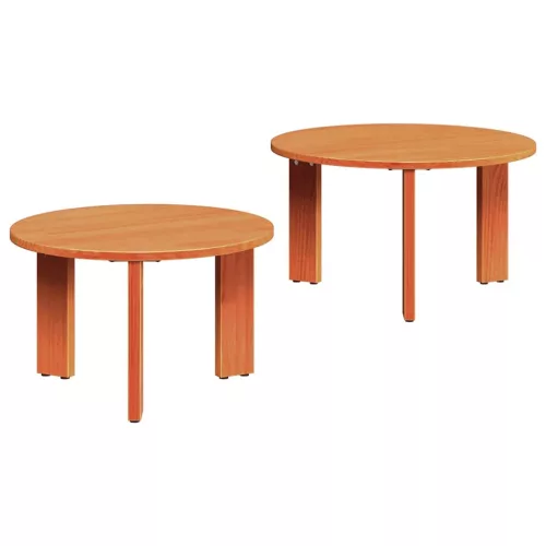 Dohányzóasztal 2 pcs Viaszbarna 47.5 x 47.5 x 27 cm