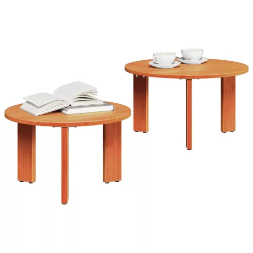 Dohányzóasztal 2 pcs Viaszbarna 47.5 x 47.5 x 27 cm
