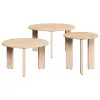 Dohányzóasztal 3 pcs Természetes 47.5 x 47.5 x 27 cm