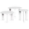 Dohányzóasztal 3 pcs Fehér 47.5 x 47.5 x 27 cm Tömör fenyőfa
