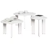 Dohányzóasztal 3 pcs Fehér 47.5 x 47.5 x 27 cm Tömör fenyőfa