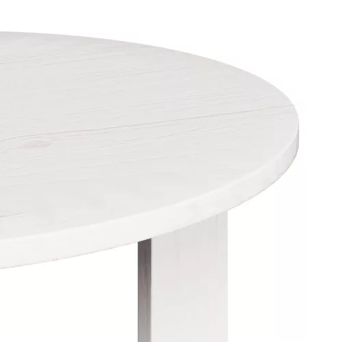 Dohányzóasztal 3 pcs Fehér 47.5 x 47.5 x 27 cm Tömör fenyőfa