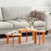 Dohányzóasztal 3 pcs Viaszbarna 47.5 x 47.5 x 27 cm