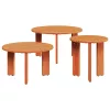 Dohányzóasztal 3 pcs Viaszbarna 47.5 x 47.5 x 27 cm