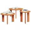 Dohányzóasztal 3 pcs Viaszbarna 47.5 x 47.5 x 27 cm