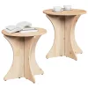 Dohányzóasztal 2 pcs Természetes 46 x 46 x 47 cm Tömör fenyőfa