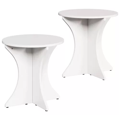 Dohányzóasztal 2 pcs Fehér 46 x 46 x 47 cm Tömör fenyőfa
