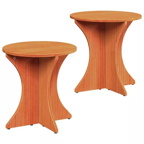 Dohányzóasztal 2 pcs Viaszbarna 46 x 46 x 47 cm Tömör fenyőfa