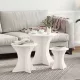 Dohányzóasztal 3 pcs Fehér 46 x 46 x 47 cm Tömör fenyőfa