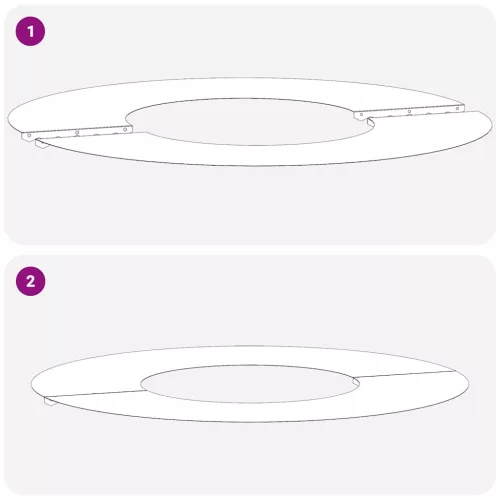 Lapított Fa Gyűrűk 5 pcs Ezüst Ø30 / 60 cm Rozsdamentes acél