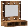 Tükörszekrény polcokkal Régi fa 62 x 31,5 x 62 cm Faanyag