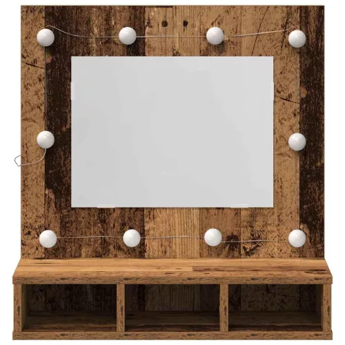Tükörszekrény polcokkal Régi fa 62 x 31,5 x 62 cm Faanyag