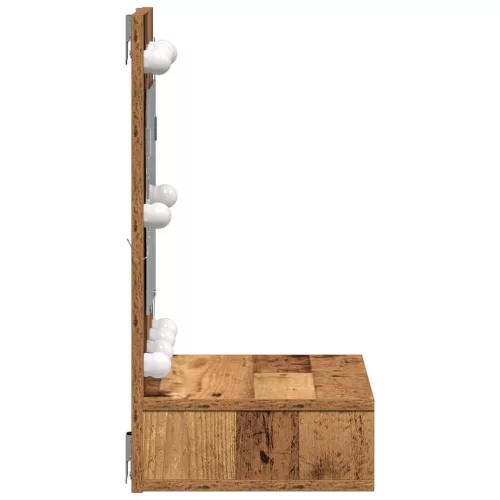 Tükörszekrény polcokkal Régi fa 62 x 31,5 x 62 cm Faanyag