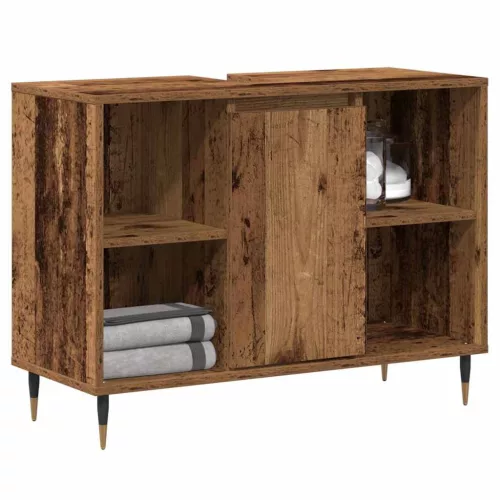 Fürdőszoba Székény polcokkal Régi fa 80 x 33 x 60 cm Faanyag