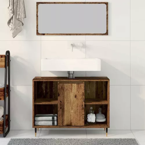Fürdőszoba Székény polcokkal Régi fa 80 x 33 x 60 cm Faanyag