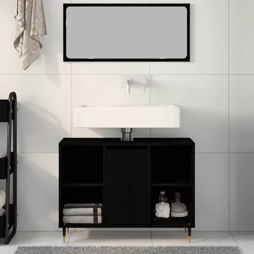 Fürdőszoba Székény ajtóval Musta tammi 80 x 33 x 60 cm Faanyag