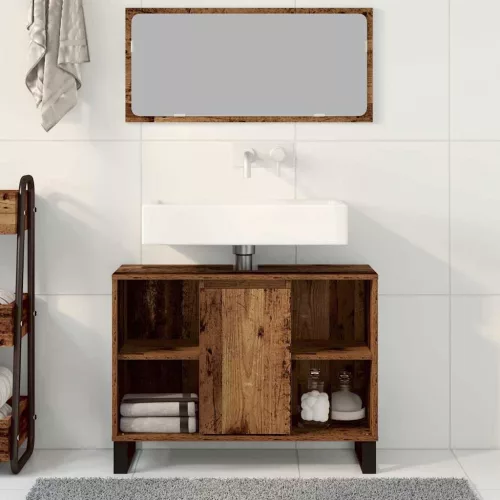 Fürdőszoba Székény polcokkal Régi fa 80 x 33 x 60 cm Faanyag