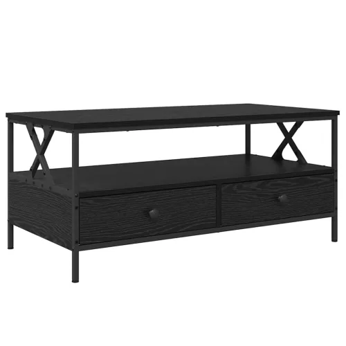 Dohányzóasztal with Drawer Musta tammi 100 x 51 x 45 cm Faanyag