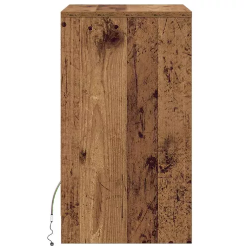 LED Éjjeli Szekrény fiókkal Régi fa 38 x 34 x 61 cm Faanyag