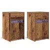 LED Éjjeli Szekrény 2 pcs Régi fa 38 x 34 x 61 cm Faanyag