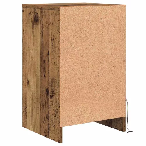 LED Éjjeli Szekrény 2 pcs Régi fa 38 x 34 x 61 cm Faanyag