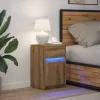 LED Éjjeli Szekrény kézműves tölgy 38 x 34 x 61 cm Faanyag