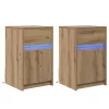 LED Éjjeli Szekrény 2 pcs kézműves tölgy 38 x 34 x 61 cm