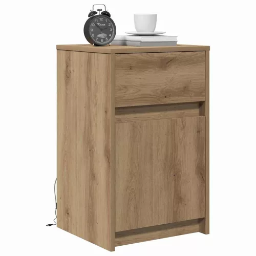 LED Éjjeli Szekrény 2 pcs kézműves tölgy 38 x 34 x 61 cm