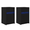 LED Éjjeli Szekrény 2 pcs Musta tammi 38 x 34 x 61 cm Faanyag