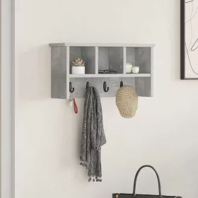   Fali Kabáthorog polcokkal Beton szürke 50 x 16 x 26 cm Faanyag