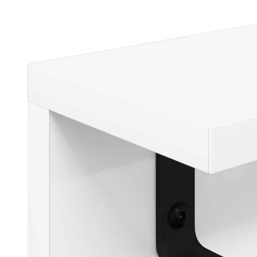 Fali Kabáthorog polcokkal Fehér 80 x 10.5 x 10.5 cm Faanyag
