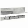 Fali Kabáthorog polcokkal Beton szürke 90 x 15 x 36 cm Faanyag