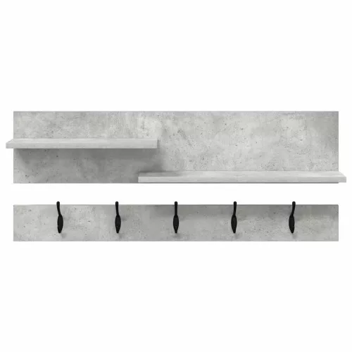 Fali Kabáthorog polcokkal Beton szürke 90 x 15 x 36 cm Faanyag