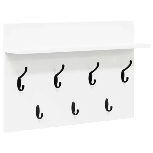 Fali Kabáthorog polcokkal Fehér 60 x 40 x 12 cm Faanyag