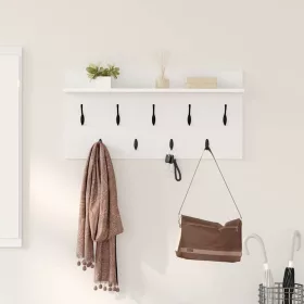 Fali Kabáthorog polcokkal Fehér 80 x 40 x 12 cm Faanyag