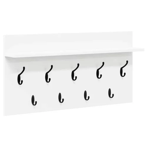 Fali Kabáthorog polcokkal Fehér 80 x 40 x 12 cm Faanyag