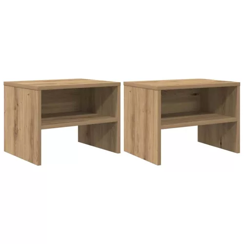 Éjjeliszekrény 2 pcs kézműves tölgy 40 x 40 x 30 cm Faanyag