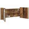 LED Tükörszekrény polcokkal Régi fa 100 x 12 x 45 cm Faanyag
