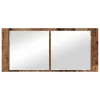 LED Tükörszekrény polcokkal Régi fa 100 x 12 x 45 cm Faanyag