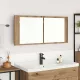 LED Tükörszekrény kézműves tölgy 100 x 12 x 45 cm Faanyag
