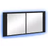 LED Tükörszekrény ajtóval Musta tammi 100 x 12 x 45 cm Faanyag